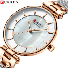 CURREN 9056 S Beautiful Design Watches Women Fashion Casual Steel Mesh Wristwatch Ladies Watch Female Clock Women's Quartz Watch